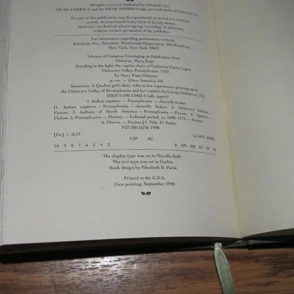 “STANDING IN THE LIGHT” The Captive Diary of Catharine Care Logan~Dear America